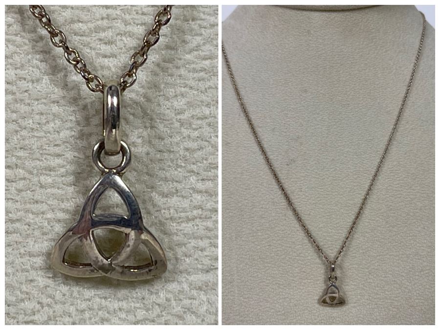 New Sterling Silver Irish Pendant With Italian Sterling Silver Chain Necklace Retails $65