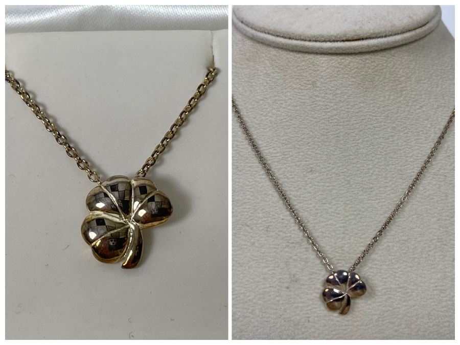 New Sterling Silver Irish Clover Pendant With Sterling Silver Chain Necklace Retails $65 [Photo 1]