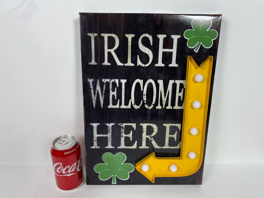 New Irish Metal Battery Lighted Sign 'Irish Welcome Here' 11 X 15 [Photo 3]