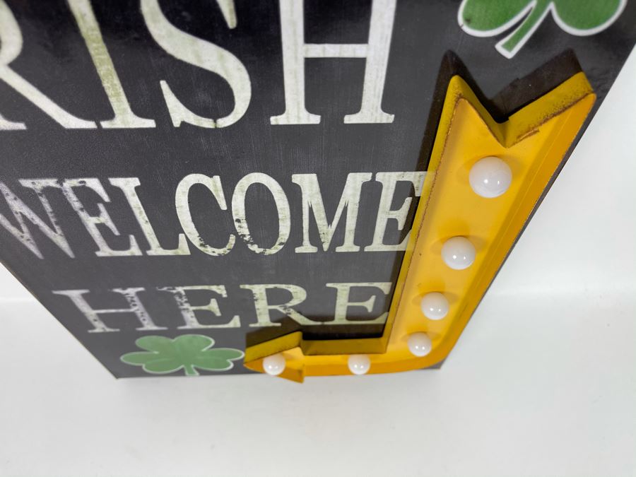 New Irish Metal Battery Lighted Sign 'Irish Welcome Here' 11 X 15 [Photo 4]