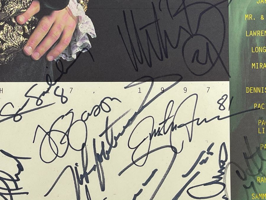 San Diego Chargers HAND SIGNED Poster For John Carney's 5th Annual Kicks On The Green Tournament 1997 - AUTOGRAPHS From Junior Seau, Stan Humphries, John Carney, Sean Salisbury - Apx 35 NFL Football Player Autographs 19 X 25 [Photo 6]