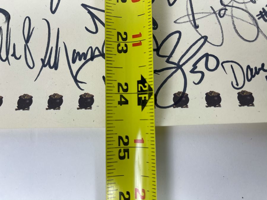 San Diego Chargers HAND SIGNED Poster For John Carney's 5th Annual Kicks On The Green Tournament 1997 - AUTOGRAPHS From Junior Seau, Stan Humphries, John Carney, Sean Salisbury - Apx 35 NFL Football Player Autographs 19 X 25 [Photo 20]