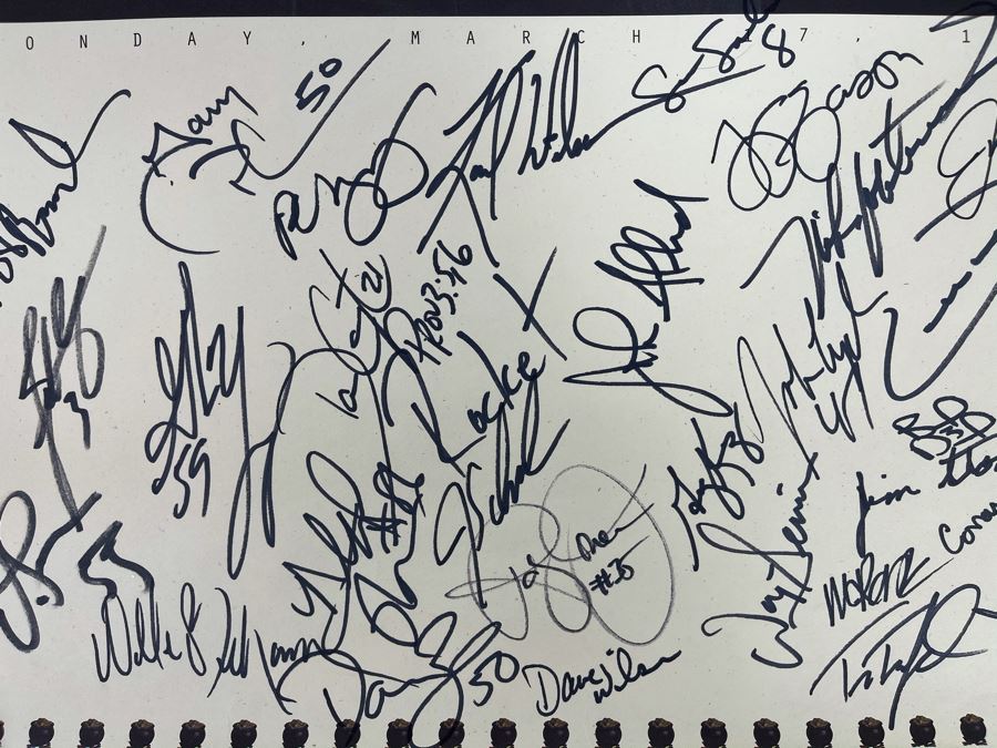 San Diego Chargers HAND SIGNED Poster For John Carney's 5th Annual Kicks On The Green Tournament 1997 - AUTOGRAPHS From Junior Seau, Stan Humphries, John Carney, Sean Salisbury - Apx 35 NFL Football Player Autographs 19 X 25 [Photo 12]