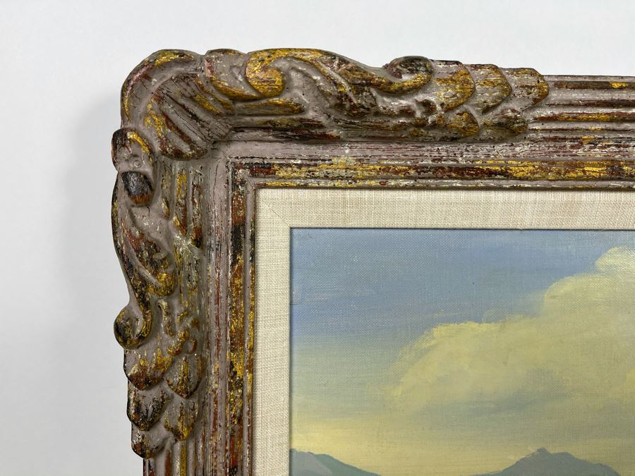 Original Plein Air Painting By Fred W. Cobley In Nice Gilded Wooden Picture Frame (Canvas Measures 23 X 17) [Photo 8]