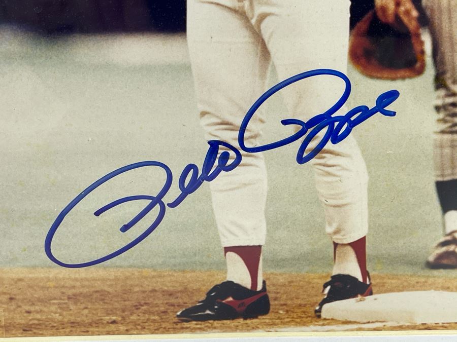 Pete Rose Autograph Hand Signed Photograph With Autograph Ticket - Frame Measures 12 X 15 [Photo 3]