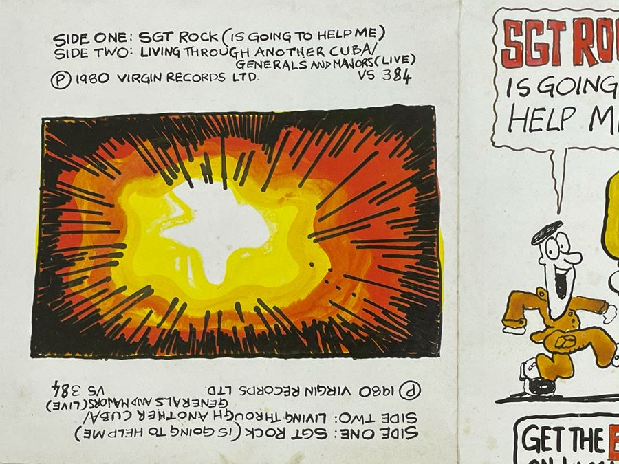 Vintage 1980 XTC Virgin Records Living Through Another Cuba / Generals And Majors / Taken From V 2173 - 'Black Sea' 45RPM Vinyl Record With XTC Poster [Photo 6]