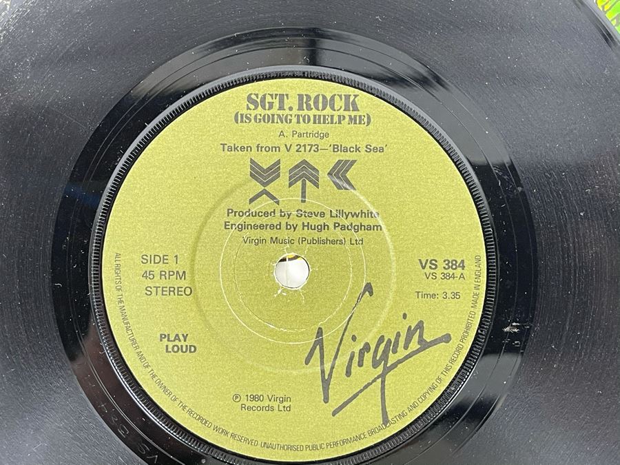 Vintage 1980 XTC Virgin Records Living Through Another Cuba / Generals And Majors / Taken From V 2173 - 'Black Sea' 45RPM Vinyl Record With XTC Poster [Photo 3]