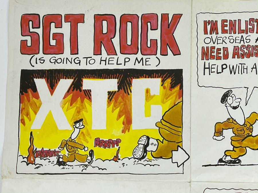 Vintage 1980 XTC Virgin Records Living Through Another Cuba / Generals And Majors / Taken From V 2173 - 'Black Sea' 45RPM Vinyl Record With XTC Poster [Photo 5]