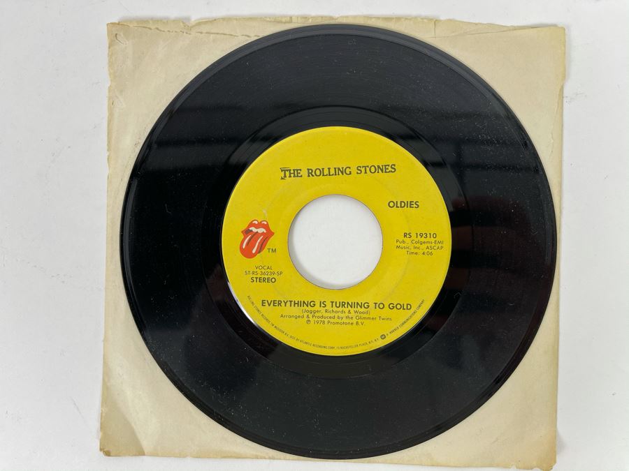 Vintage 1978 'The Rolling Stones' Shattered / Everything Is Turning To Gold 45RPM Vinyl Record [Photo 3]