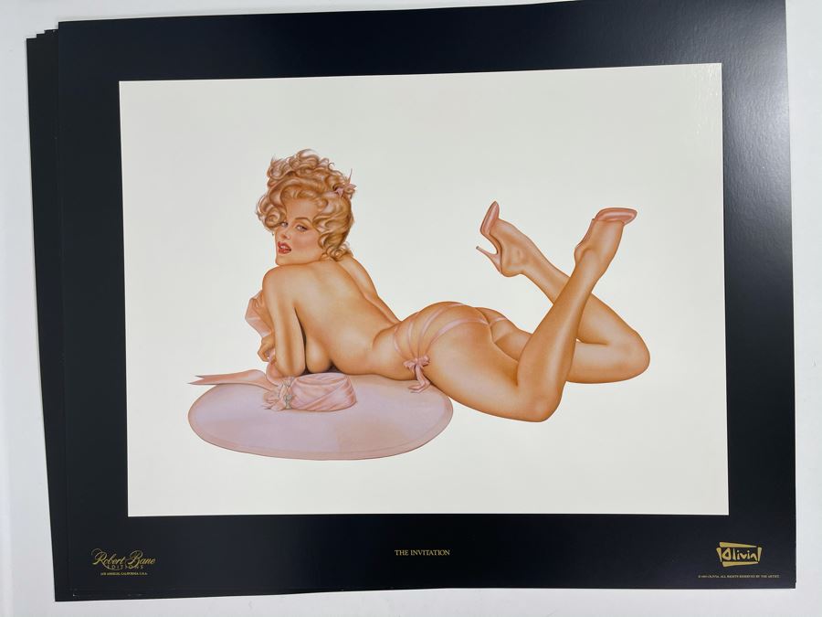 Signed Olivia de Berardinis The Pin-Up Collection Limited Edition Portfolio #2525/4000 (Robert Bane Edition, 1993) Eleven 16' X 20' Color Plates Total Plus Signed Cover Plate (Missing One Plate) 12 Plates Total - See Photos [Photo 18]