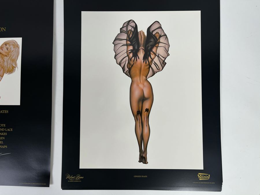 Signed Olivia de Berardinis The Pin-Up Collection Limited Edition Portfolio #2525/4000 (Robert Bane Edition, 1993) Eleven 16' X 20' Color Plates Total Plus Signed Cover Plate (Missing One Plate) 12 Plates Total - See Photos [Photo 8]