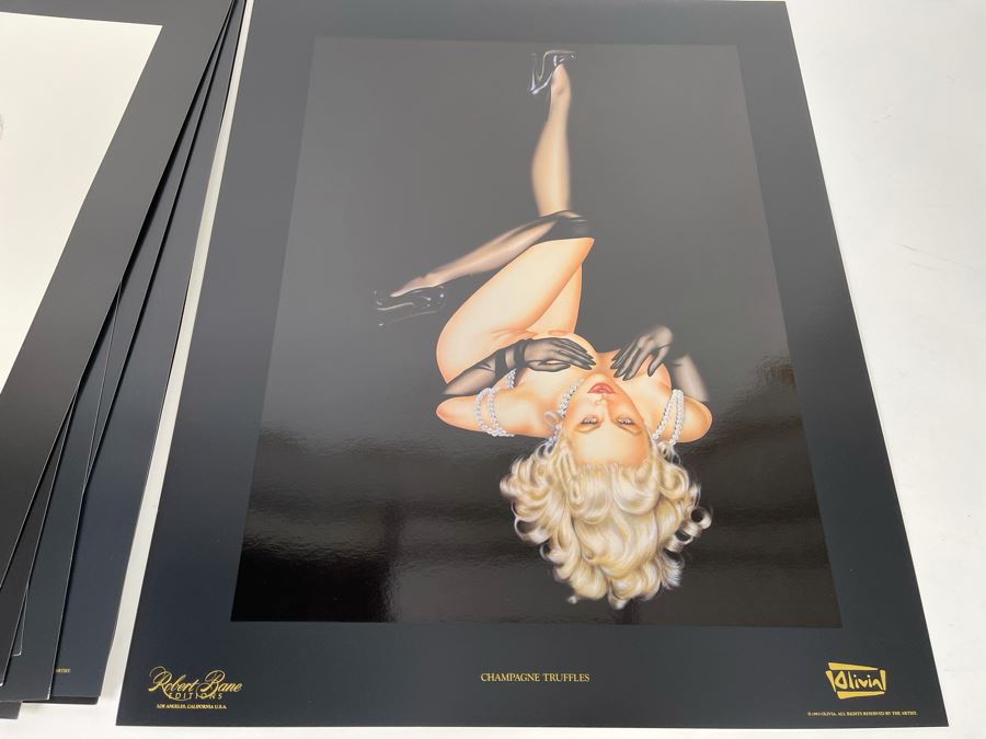 Signed Olivia de Berardinis The Pin-Up Collection Limited Edition Portfolio #2524/4000 (Robert Bane Edition, 1993) Eleven 16' X 20' Color Plates Total Plus Signed Cover Plate (Missing One Plate) 12 Plates Total - See Photos [Photo 17]