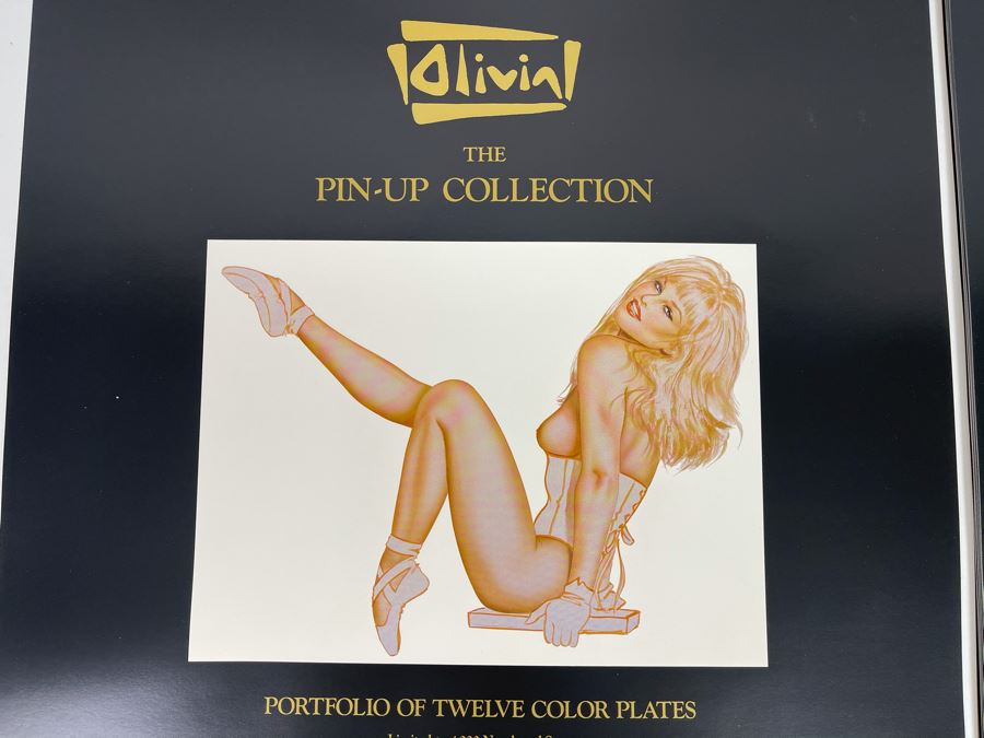 Signed Olivia de Berardinis The Pin-Up Collection Limited Edition Portfolio #2524/4000 (Robert Bane Edition, 1993) Eleven 16' X 20' Color Plates Total Plus Signed Cover Plate (Missing One Plate) 12 Plates Total - See Photos [Photo 3]