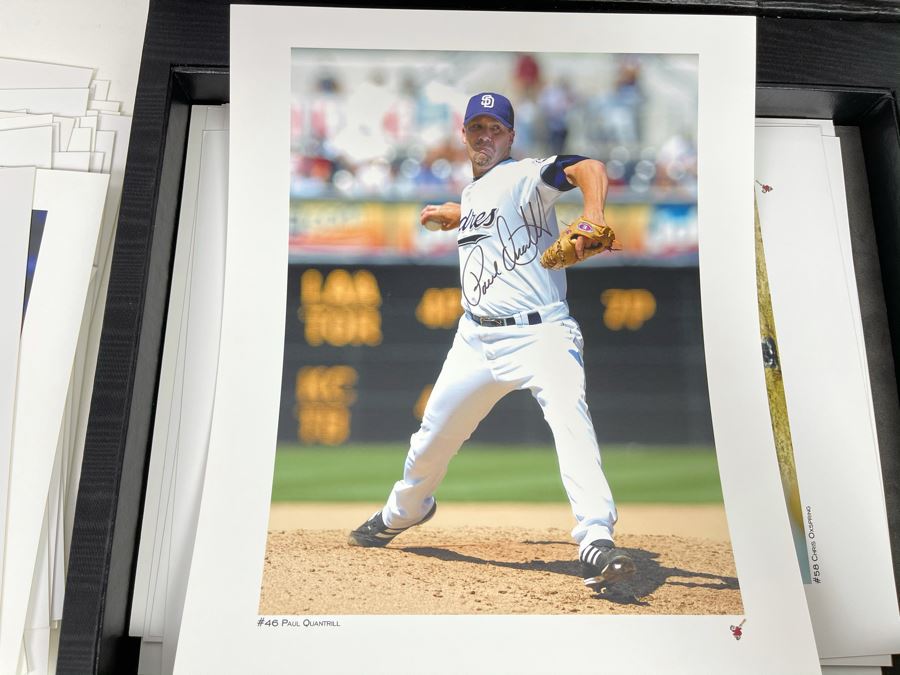HUGE Hand Signed Autograph Collection Of MLB San Diego Padres Baseball Players 8 X 10 Signed Photographs 2005 Roster In Presentation Box: Trevor Hoffman (HOF), Bruce Bochy, Ryan Klesko, Chan Ho Park, Jake Peavy, Khalil Greene (46 Autographs - See Photos) [Photo 44]