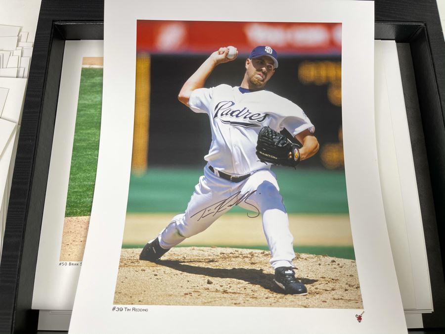 HUGE Hand Signed Autograph Collection Of MLB San Diego Padres Baseball Players 8 X 10 Signed Photographs 2005 Roster In Presentation Box: Trevor Hoffman (HOF), Bruce Bochy, Ryan Klesko, Chan Ho Park, Jake Peavy, Khalil Greene (46 Autographs - See Photos) [Photo 47]