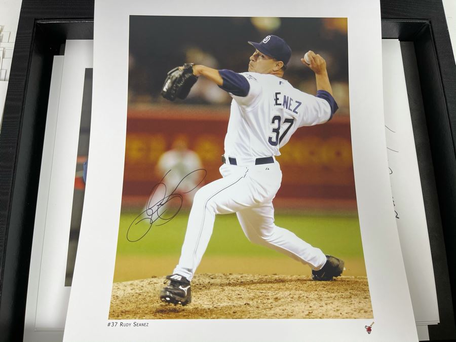 HUGE Hand Signed Autograph Collection Of MLB San Diego Padres Baseball Players 8 X 10 Signed Photographs 2005 Roster In Presentation Box: Trevor Hoffman (HOF), Bruce Bochy, Ryan Klesko, Chan Ho Park, Jake Peavy, Khalil Greene (46 Autographs - See Photos) [Photo 50]