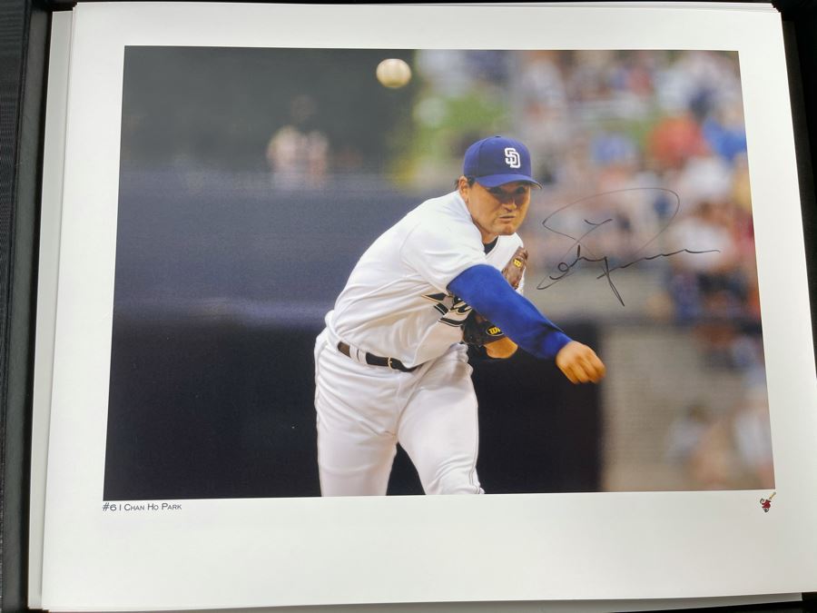 HUGE Hand Signed Autograph Collection Of MLB San Diego Padres Baseball Players 8 X 10 Signed Photographs 2005 Roster In Presentation Box: Trevor Hoffman (HOF), Bruce Bochy, Ryan Klesko, Chan Ho Park, Jake Peavy, Khalil Greene (46 Autographs - See Photos) [Photo 10]