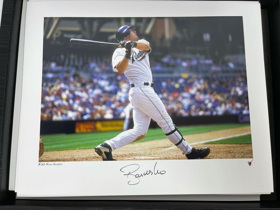 HUGE Hand Signed Autograph Collection Of MLB San Diego Padres Baseball Players 8 X 10 Signed Photographs 2005 Roster In Presentation Box: Trevor Hoffman (HOF), Bruce Bochy, Ryan Klesko, Chan Ho Park, Jake Peavy, Khalil Greene (46 Autographs - See Photos) [Photo 8]