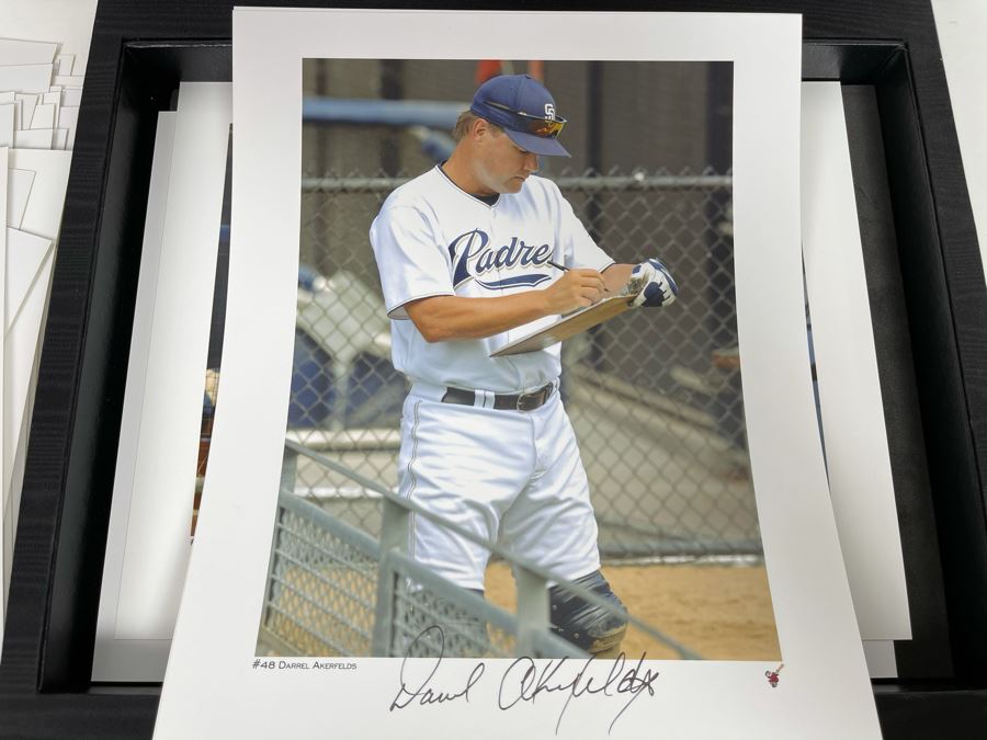 HUGE Hand Signed Autograph Collection Of MLB San Diego Padres Baseball Players 8 X 10 Signed Photographs 2005 Roster In Presentation Box: Trevor Hoffman (HOF), Bruce Bochy, Ryan Klesko, Chan Ho Park, Jake Peavy, Khalil Greene (46 Autographs - See Photos) [Photo 51]