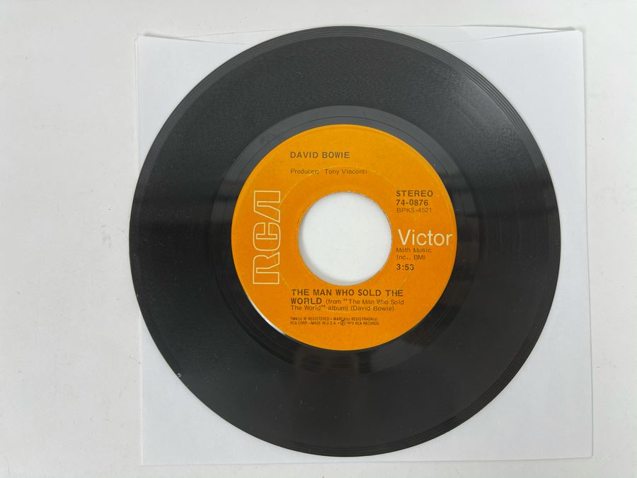 Vintage 1973 David Bowie Space Oddity / The Man Who Sold The World 45RPM Vinyl Record [Photo 3]