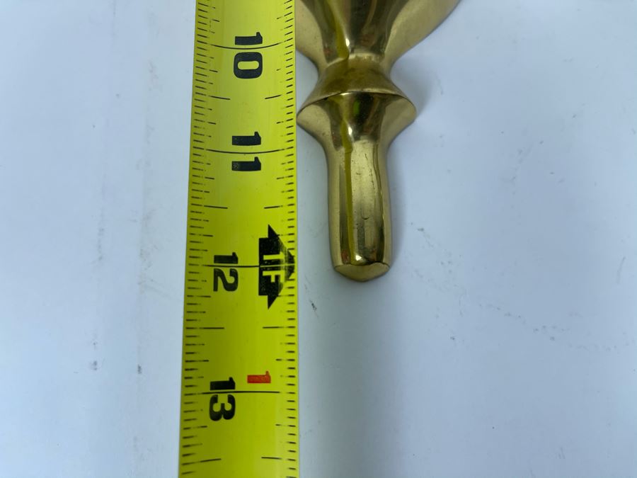 Set Of 3 Brass Wall Sconces (Larger Measures 12'L) [Photo 5]