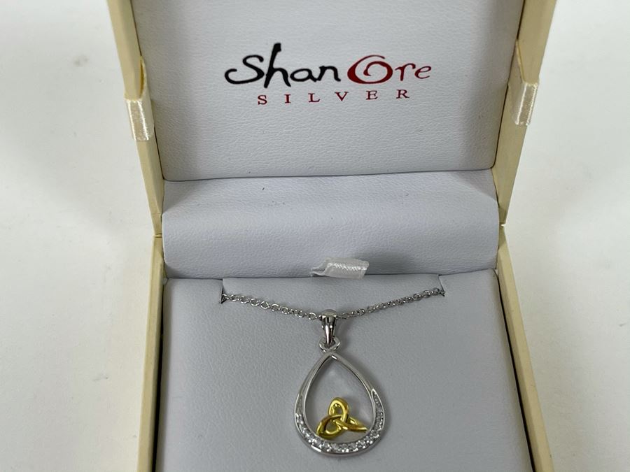 New Irish Sterling Silver Pendant Sterling Necklace By Shanore Silver Retails $94 [Photo 4]