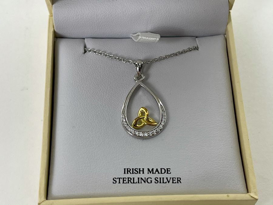 New Irish Sterling Silver Pendant Sterling Necklace By Shanore Silver Retails $94 [Photo 1]