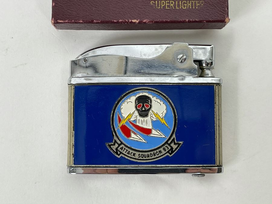 Attack Squadron 93 Fighter Pilot Vulcan Lighter With Box [Photo 1]