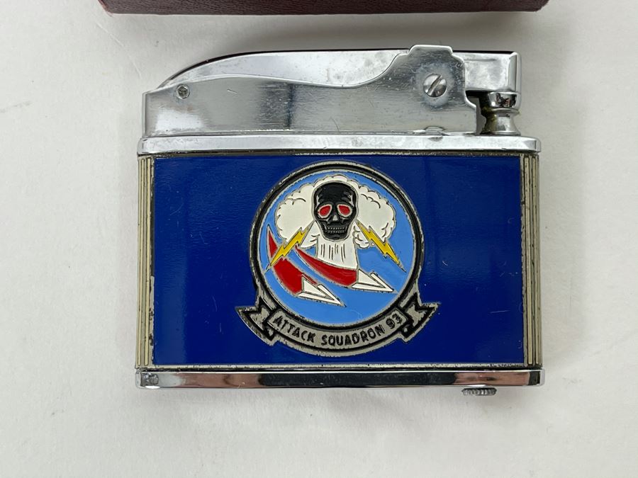 Attack Squadron 93 Fighter Pilot Vulcan Lighter With Box [Photo 3]