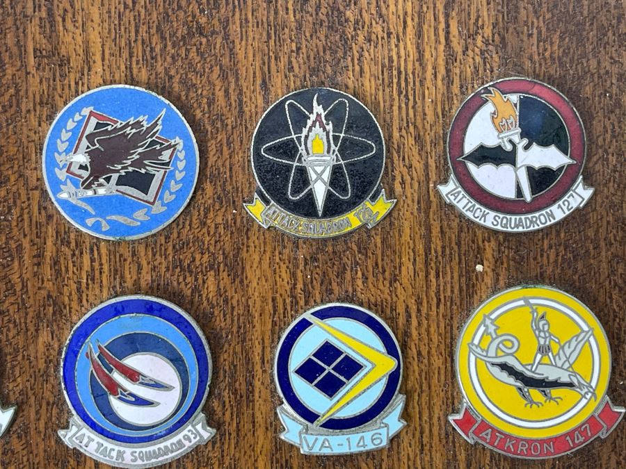 Commader Light Attack Wing Pacific Fleet Plaque Presented To RADM. William H. Harris With 22 Navy Fighter Pilot Squadron Pins 11 X 15 [Photo 6]