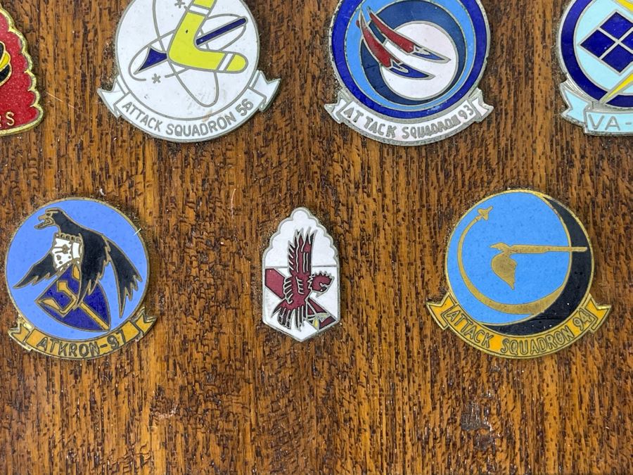 Commader Light Attack Wing Pacific Fleet Plaque Presented To RADM. William H. Harris With 22 Navy Fighter Pilot Squadron Pins 11 X 15 [Photo 9]