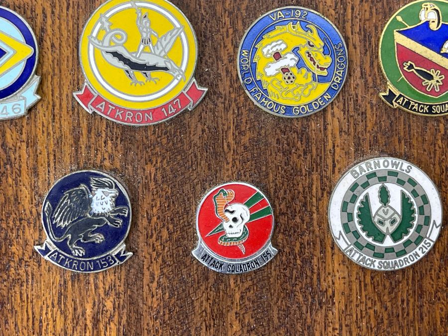 Commader Light Attack Wing Pacific Fleet Plaque Presented To RADM. William H. Harris With 22 Navy Fighter Pilot Squadron Pins 11 X 15 [Photo 8]