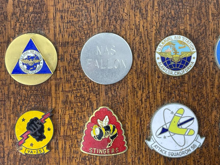 Commader Light Attack Wing Pacific Fleet Plaque Presented To RADM. William H. Harris With 22 Navy Fighter Pilot Squadron Pins 11 X 15 [Photo 5]