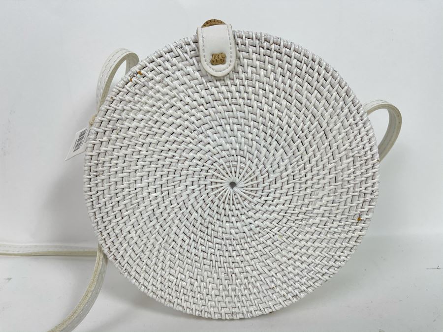 White Paddington Woven Handbag 8'R Retails $68