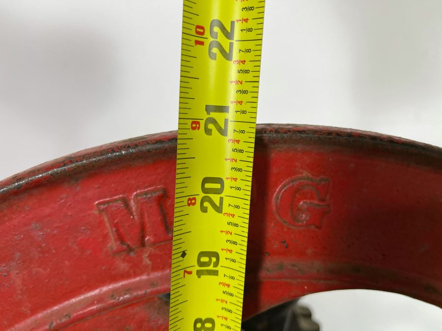 Antique Cast Iron Coffee Grinder Mill Grinding Wheel By Enterprise Mfg Co Philadelphia, PA No. 750 19.5'R Wheel X 21'H X 16'D [Photo 17]