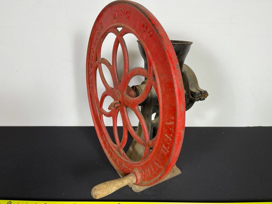 Antique Cast Iron Coffee Grinder Mill Grinding Wheel By Enterprise Mfg Co Philadelphia, PA No. 750 19.5'R Wheel X 21'H X 16'D [Photo 10]