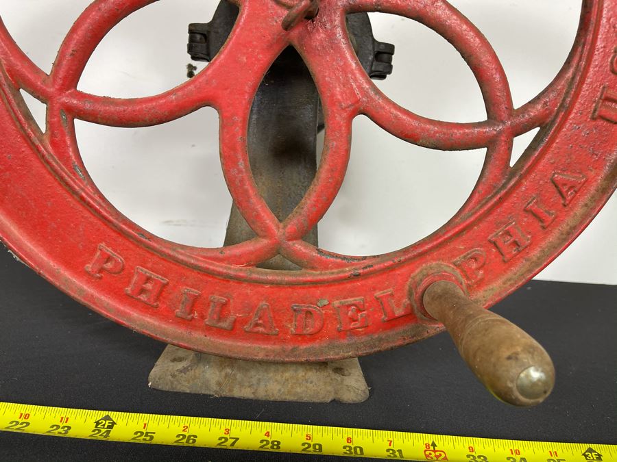 Antique Cast Iron Coffee Grinder Mill Grinding Wheel By Enterprise Mfg Co Philadelphia, PA No. 750 19.5'R Wheel X 21'H X 16'D [Photo 7]