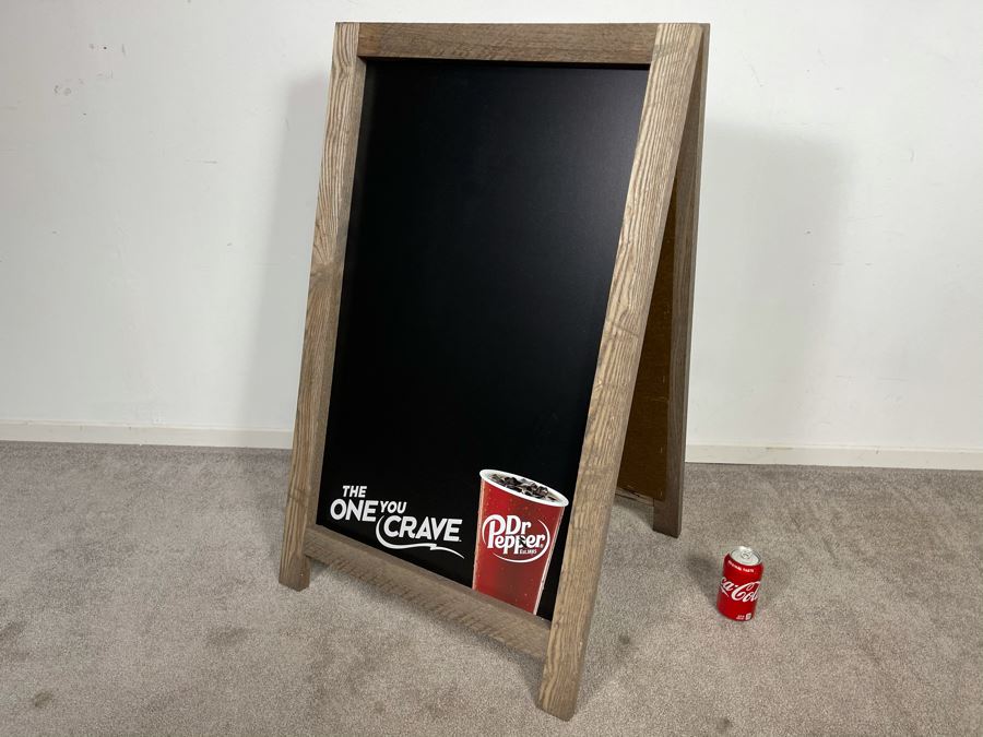 Dr. Pepper Advertising Two-Sided Restaurant Chalkboard Sign 'The One You Crave' 23.5'W X 39'H [Photo 2]
