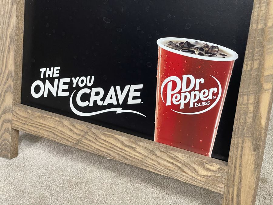 Dr. Pepper Advertising Two-Sided Restaurant Chalkboard Sign 'The One You Crave' 23.5'W X 39'H [Photo 6]