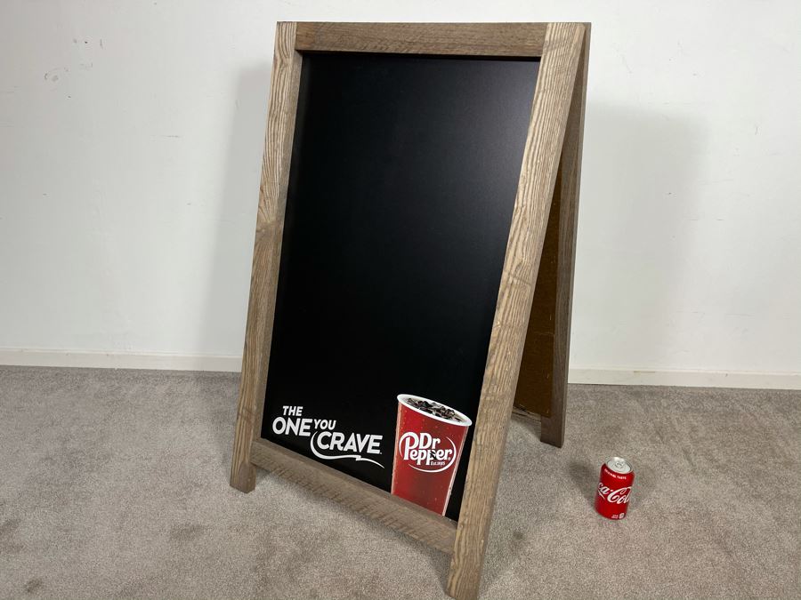 Dr. Pepper Advertising Two-Sided Restaurant Chalkboard Sign 'The One You Crave' 23.5'W X 39'H [Photo 4]