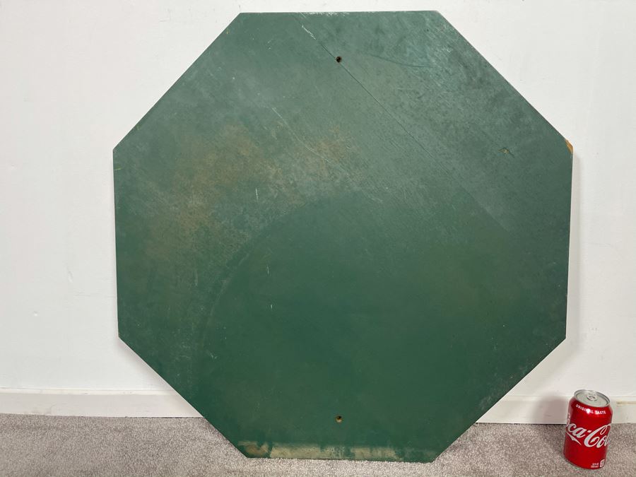 Vintage Wooden STOP Sign State Traffic Commission Road Sign 30' X 30' [Photo 7]