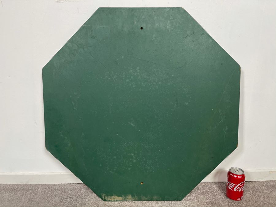 Vintage Wooden STOP Sign State Road Traffic Commission Road Sign 30' X 30' [Photo 7]