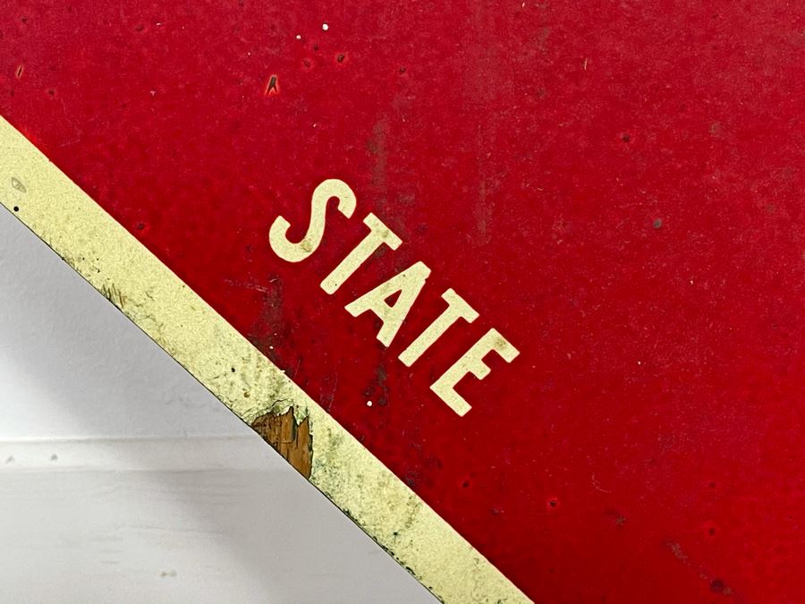 Vintage Wooden STOP Sign State Road Traffic Commission Road Sign 30' X 30' [Photo 5]