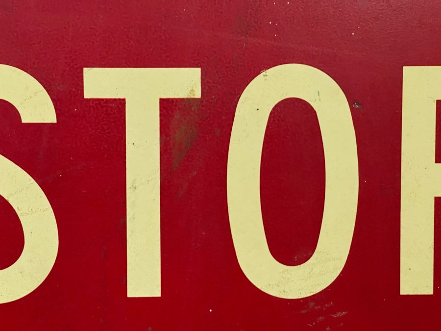 Vintage Wooden STOP Sign State Road Traffic Commission Road Sign 30' X 30' [Photo 3]