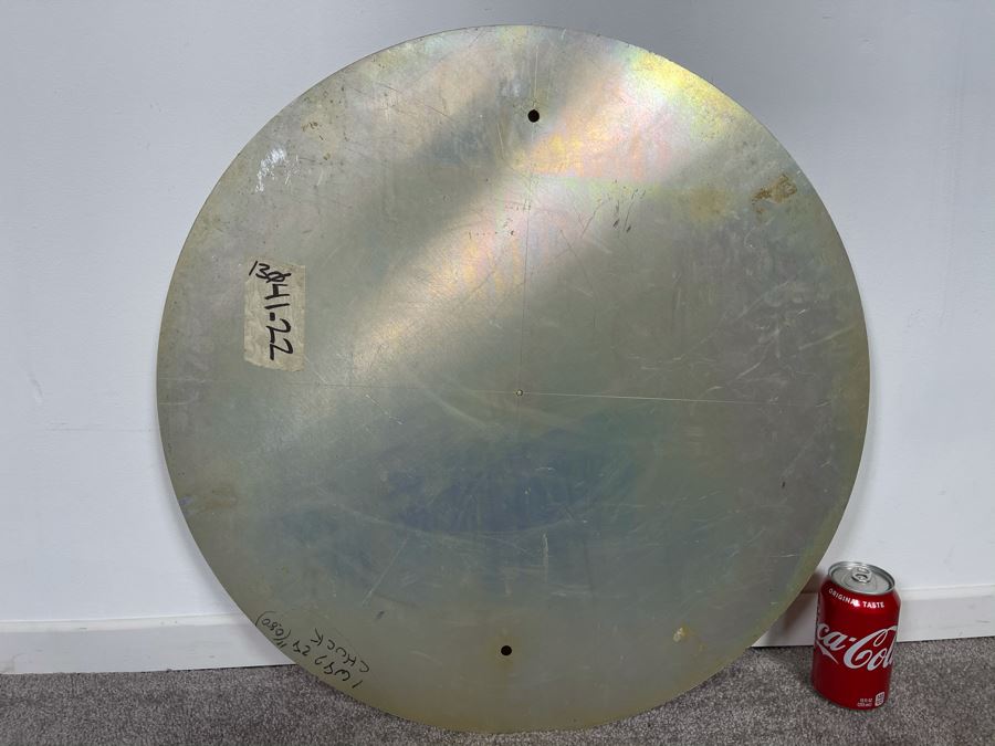 Vintage Metal Yellow & Black Reflective Railroad Crossing Road Traffic Sign 24'R [Photo 5]