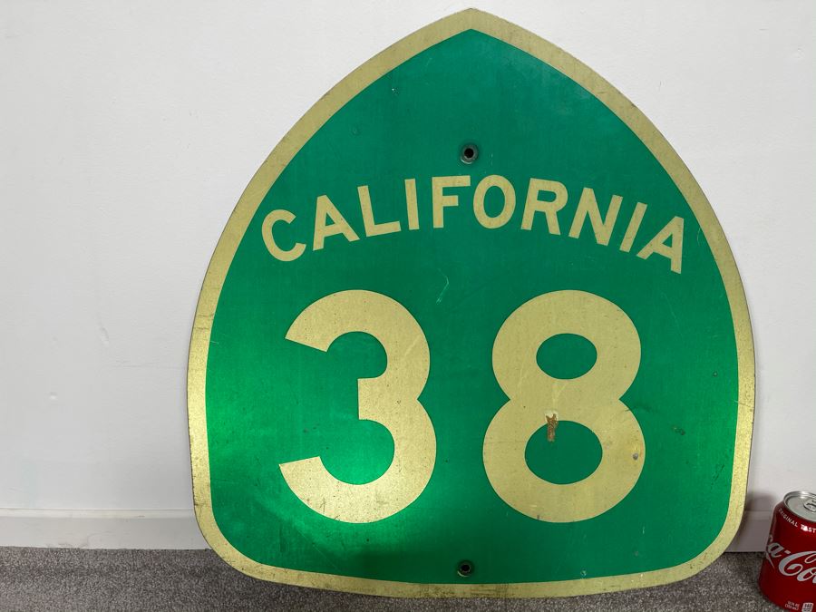 Vintage Metal Green & White California State Route 38 Road Traffic Sign ...