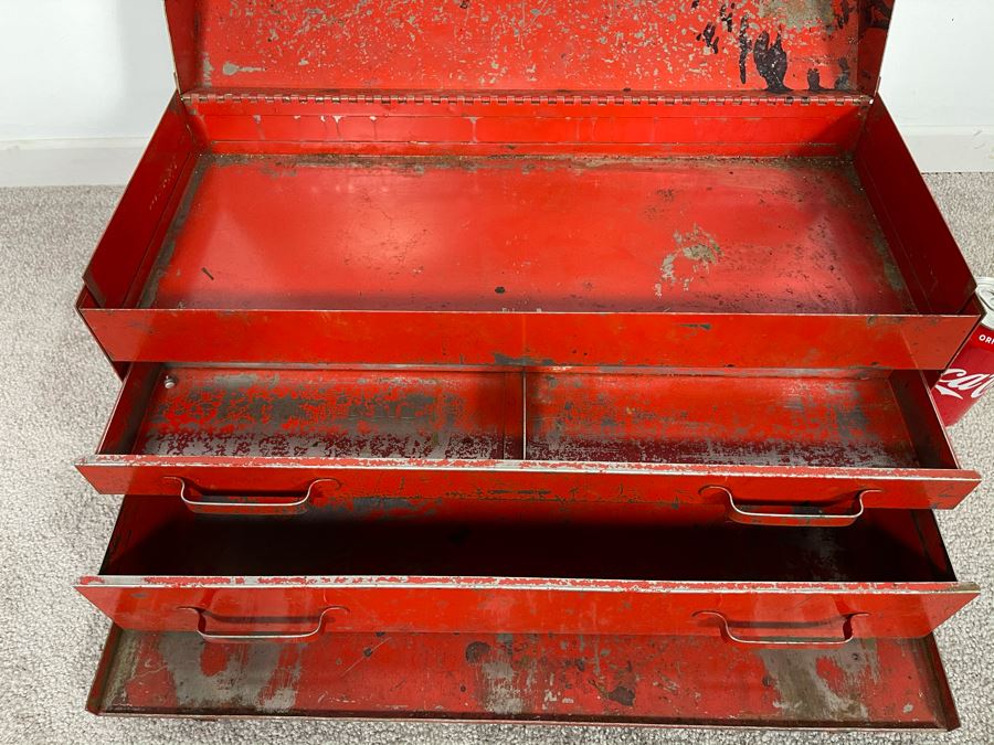 Vintage Snap-On Tools Heavy Duty Red Toolbox 21W X 9D X 12H [Photo 5]