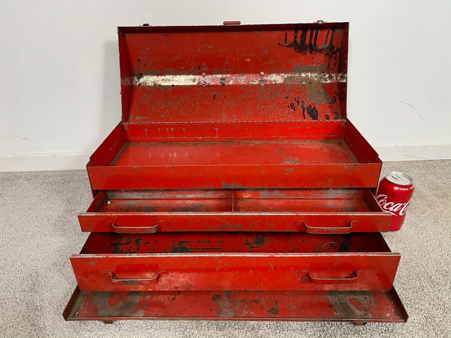 Vintage Snap-On Tools Heavy Duty Red Toolbox 21W X 9D X 12H [Photo 4]