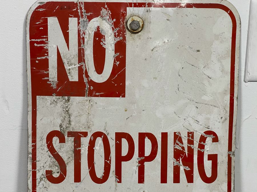 Vintage No Stopping 3 To 6:30PM Metal Road Sign 12W X 18H [Photo 3]