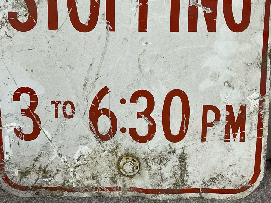Vintage No Stopping 3 To 6:30PM Metal Road Sign 12W X 18H [Photo 4]